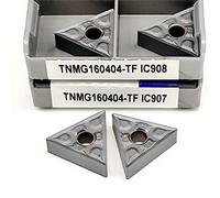10 pz Inserto in Lega di Carburo di Tungsteno TNMG160404 TF IC907 IC908 Diametro Esterno Taglio CNC TNMG 160404 Scanalatura Utensile da Tornitura(TNMG160404 TF IC907)