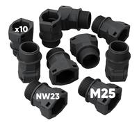 10 Pz Kalitec 3805013 Raccordo A Vite M25 Nw23 Per Tubo Corrugato