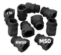 10 Pz Kalitec 3805019 Raccordo A Vite M50 Nw50 Per Tubo Corrugato