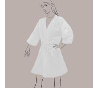 10 Pz Kimono Monouso con Cintura Bianco in Tessuto TNT