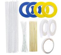 10 Pz Kit Strumento Floreale, Woohome 2 Stile Nastri Floreali, Stelo Filo Floreale Fiori Fioristi 26 Calibro, Fermacavi Floreale Bianco e Stecche Floreali Verdi for Corsages, Bouquets