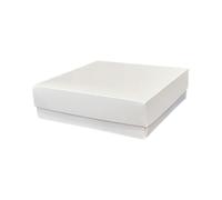 10 PZ LINO BIANCO 20x20x6 cm Scatola Bomboniera FONDO E COPERCHIO 1A9Q