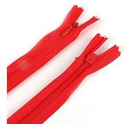 10 pz/lotto 28/35/40/50/55/60 cm lunghe cerniere invisibili fai da te in nylon per cucire accessori per indumenti, rosso, 2,3 cm x 40 cm