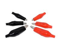 10 pz/lotto 28mm/35mm/45mm Morsetto a Coccodrillo in Metallo G98 Morsetto Elettrico a Coccodrillo for il Test della Sonda Meter Nero/Rosso con Avvio di Plastica(28mm)