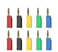 10 pz/lotto 2mm Spina A Banana Adattatore Connettore Elettrico 5 Colori J.10003(5 Red 5 Black)