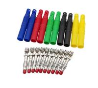 10 Pz/lotto 4mm Spina A Banana Connettore Completo Guaina In Plastica Test di Montaggio 4mm Spine A Banana Maschio Tipo di Saldatura connettori del filo(10 Red)