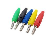 10 Pz/lotto 4mm Spina A Banana Connettore Maschio Senza Saldatura Lato Impilabile Filo Spille Banane Spine di Prova Rosso Verde Blu Giallo Nero(Red)