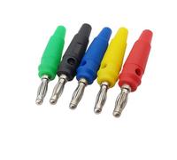 10 Pz/lotto 4mm Spina A Banana Lato Impilabile Senza Saldatura Connettore Rosso/Verde/Blu/Giallo/Nero 4mm Spine A Banana Filo Connettori del Cavo(10 Yellow)
