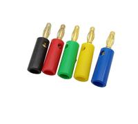 10 Pz/lotto 4mm Spina A Banana Senza Saldatura Vite di Bloccaggio Spina di Prova Cavo Connettore 4mm Banane Maschio Rosso Blu Verde Nero Giallo(10 Green)