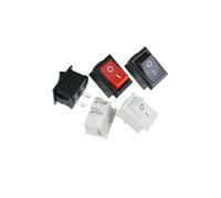 10 PZ/LOTTO Interruttore a pulsante 10x15 mm SPST 2 Pin 3 A 250 V KCD11 Interruttore a bilanciere On/Off a scatto 10 MM*15 MM Nero Rosso e Bianco(RED)