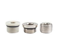 10 Pz/lotto M5 1/8 1/4 3/8 1/2 Tappo Esagonale Interno In Ottone con Anello Di Tenuta, Tappo in ferro for Tappo In Plastica Pneumatico(10PCS Brass 1 8)