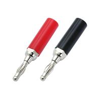 10 pz/lotto Nero + Rosso 4MM SPINA A BANANA CONNETTORI ADATTATORE ALTOPARLANTE FILO CAVO AUDIO ROSSO