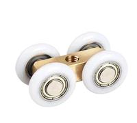 10 PZ/LOTTO Piccola larghezza 21,5 mm Vetro doccia Porta scorrevole Montaggio Puleggia sospesa Puleggia a quattro rulli(Brass)