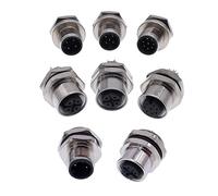 10 PZ M12 Pannello Montaggio Posteriore Flangia Presa Connettore Del Sensore Impermeabile Vite Filettata Accoppiamento Maschio Femmina 3 4 5 8Pin M1216(M12 Male 3pin)