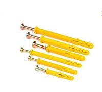 10 PZ, M8 Tubo di Espansione in Plastica Autofilettante Ancoraggi a Parete Perforazione Tappi for la Lavorazione del Legno in con Kit Viti in Metallo(M8x60mm)