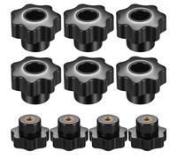 10 Pz Manopole a Stella M6 x 32mm, Manopola Stella Nero Vite, Dado con Impugnatura a Stella Pulsante di Serraggio, Bachelite Manopola Serraggio a Filettatura Femmina Manopola per Macchine Utensili