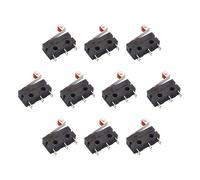 10 Pz Micro Interruttori a Leva SPDT 250V 5A con 3 Pin - Mini Interruttore Finecorsa Nero, Ideale per Applicazioni Elettroniche, Automazione e Prototipazione,Costruzione Robusta in Plastica per