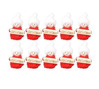 10 Pz Mini Figure per Casa delle Bambole, Personaggi Natalizi in Legno e Cotone, Accessori Decorativi per Bambini e Fotografia