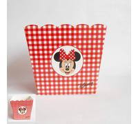 10 PZ MINNIE DISNEY PARTY Vaso per confetti o dolci 15x15x18 cm ROSSO 0LT3