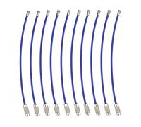 10 pz Multi Colore Filo di Acciaio Portachiavi Portachiavi Anello Cerchio Si Blocca Portachiavi Catena Tag Lunghezza 100mm 150mm(Blue,1x150mm)