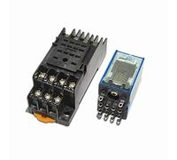 10 pz MY4P HH54P MY4NJ DPDT Miniatura Bobina Generale Elettromagnetico Relè Intermedio Interruttore Con Base Presa LED AC 110V 220V DC 12V 24V