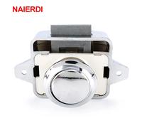 10 pz NAIERDI Camper Car Push Lock 26mm RV Caravan Boat Motor Home Cabinet cassetto pulsante di chiusura serrature per Hardware per mobili chrome