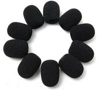 10 pz nero 10 pz cuffie microfono pads, microfono auricolare griglia parabrezza spugna schiuma Mic copertura prezzo all'ingrosso parabrezza parabrezza e filtri pop