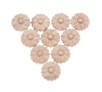 10 pz piccolo non dipinto floreale legno intagliato decalcomania angolo applique cornice decalcomania scultura in legno decorativo decorazione per la casa dei mobili 3 cm