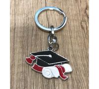 10 PZ Portachiavi Cappello tocco con pergamena BOMBONIERA LAUREA 05GB