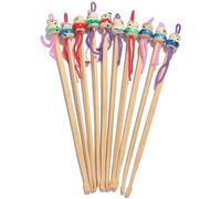 10 Pz Portatile Earpicks, Mini Doll Earpicks Carino Legno Bambù Orecchio Picks Cura Sanitaria Orecchio Cura Cera Remover Cleaner StrumentoDurabilità
