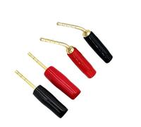 10 pz rame 2mm pin banana connettore cablaggio altoparlante terminale a banana dritto/piegato in gomma morbida 2mm(10Pcs Black Straight)
