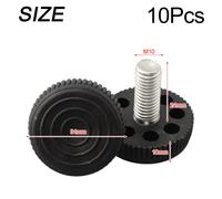 10 Pz Regolabile Altezza Piede Nero Alzata, Regolabile, Facile da Impugnare Filo