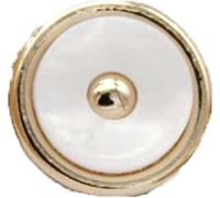 10 Pz Rotondo Piccolo Metallo Oro Camicia da Cucire Bottoni per Abbigliamento Vestito Signore Accessori Decorativi Fai da Te, Golden White, 11mm 10Pieces