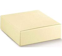 10 PZ Scatola Astuccio bomboniera 20x20x6 cm Seta Avorio