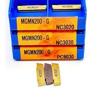 10 pz/scatola MGMN150 MGMN200 MGMN250 MGMN300 MGMN400 MGMN500 G NC3020 3030 PC9030 Scanalatura Inserto In Metallo Duro Troncatura E Utensile for Tornitura MGMN (Size : MGMN200-G, Color : NC3020)