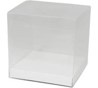 10 PZ Scatole Bomboniere Trasparenti PET PVC Pieghevoli 15x15x10 con Fondo Carto