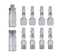 10 pz/set 1/4 di pollice Air Line Tubo Raccordo Compressore Rapido Connettori Accoppiatore Connettori In Acciaio Inox