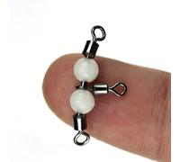 10 pz/Set 3 vie pesca girevole a forma di T 360 gradi Rotante Notte Luminoso Bagliore Perline esca connettore mare pesca gancioModalità Trattamento