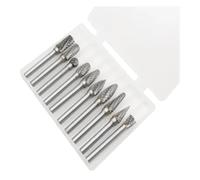 10 pz/set 6x10mm Carburo Rotary Burr Bit Incisione CNC 1/4 "Gambo Singolo/Doppio Taglio Rotary Cutter Lime Set di Strumenti Portatili(Double)
