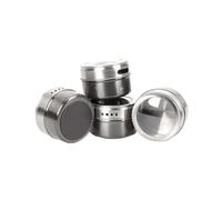 10 Pz / Set Coperchio Trasparente Magnetico Acciaio Inossidabile Contenitore per Spezie Salsa Pepe Condimento Contenitore Conservazione Cucina