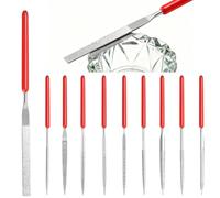 10 Pz Set di lime metallo, lima diamantata per acciaio, lime per legno modellismo, Mini Lima ad Ago Diamantate per legno, gioielli, modellismo in metallo (2 x 100 mm)