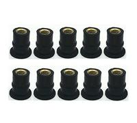 10 Pz/Set M4/M5/M6 Dado del Parabrezza del Motociclo, Moto Parabrezza Viti Carenatura Bulloni, Gomma Metrica Dadi Bene Parabrezza Parabrezza Carenatura Cowl (Straight convexity, M5)