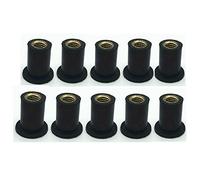 10 Pz/Set M4/M5/M6 Dado del Parabrezza del Motociclo, Moto Parabrezza Viti Carenatura Bulloni, Gomma Metrica Dadi Bene Parabrezza Parabrezza Carenatura Cowl (Straight cylinder, M5)