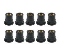 10 Pz/Set M4/M5/M6 Dado del Parabrezza del Motociclo, Moto Parabrezza Viti Carenatura Bulloni, Gomma Metrica Dadi Bene Parabrezza Parabrezza Carenatura Cowl (Straight convexity, M6)
