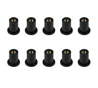 10 Pz/Set M4/M5/M6 Dado del Parabrezza del Motociclo, Moto Parabrezza Viti Carenatura Bulloni, Gomma Metrica Dadi Bene Parabrezza Parabrezza Carenatura Cowl (Straight cylinder, M4)