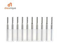 10 pz/set Punte per fresa per mais in metallo duro solido D0.8, 1.0, 1.6, 1.8, 2.4, 3.1 PCB Fresa CNC Utensili per fresatura da taglio