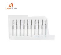 10 pz/set punte per fresa per mais in metallo duro solido D0.8, 1.0, 1.6, 1.8, 2.4, 3.1 PCB fresa per taglio utensili di fresatura
