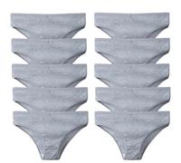 10 Pz/set Solido A Costine Mutandine Senza Cuciture In Cotone Solido Biancheria Intima Traspirante Vita Bassa Hip-Covered Slip Lingerie, W, M