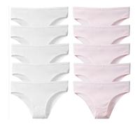 10 Pz/set Solido A Costine Mutandine Senza Cuciture In Cotone Solido Biancheria Intima Traspirante Vita Bassa Hip-Covered Slip Lingerie, S, XXL