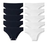 10 Pz/set Solido A Costine Mutandine Senza Cuciture In Cotone Solido Biancheria Intima Traspirante Vita Bassa Hip-Covered Slip Lingerie, A, XL